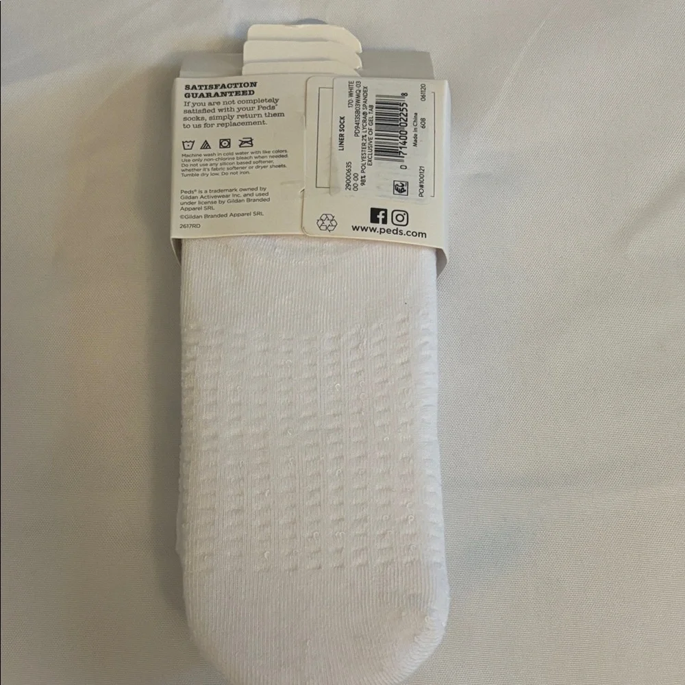 Peds Zoned Cushion Mid Cut No Show Socks, White Women Shoe Size 8-12